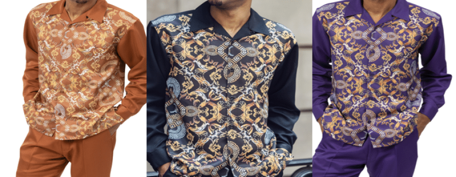 montique-2460-mens-walking-suits-black-camel-purple-plaid-pattern-2-piece-long-sleeve-mens-leisure-suits-2