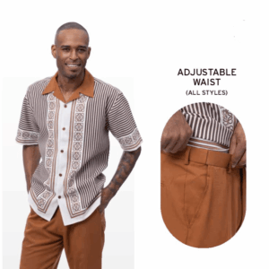 montique-2501-mens-walking-suits-cognac-short-sleeve-mens-leisure-suits-adjustable-waist