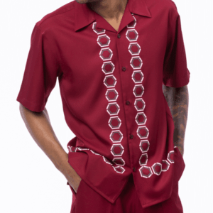 montique-2504-mens-walking-suits-burgundy-short-sleeve-mens-leisure-suits