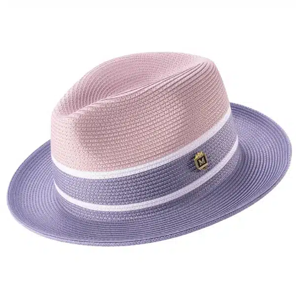 montique-h-89-gunmetal-mauve-mens-straw-hat-three-tone-fedora-hat