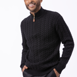 montique-sw-103-mens-black-quarter-zip-cable-knit-sweater