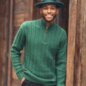 montique-sw-103-mens-green-quarter-zip-cable-knit-sweater
