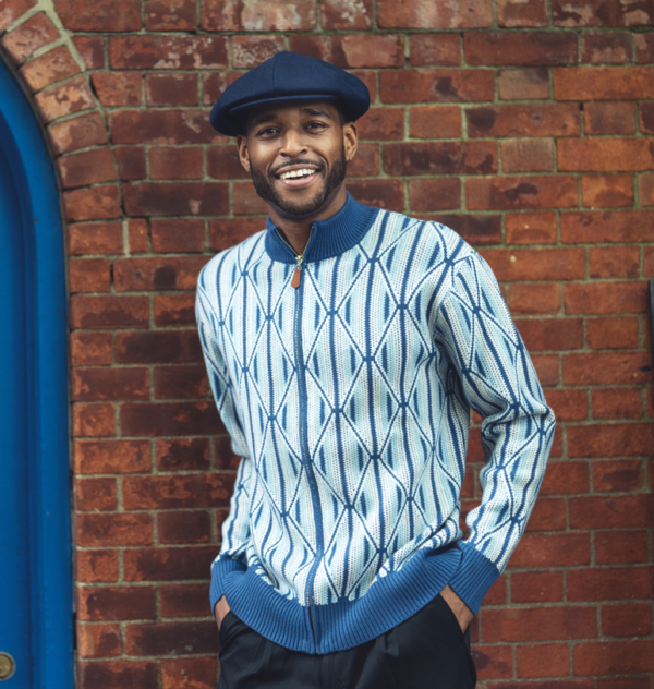 montique-sw-105-blue-mens-zip-up-sweater-with-geometric-diamond-pattern