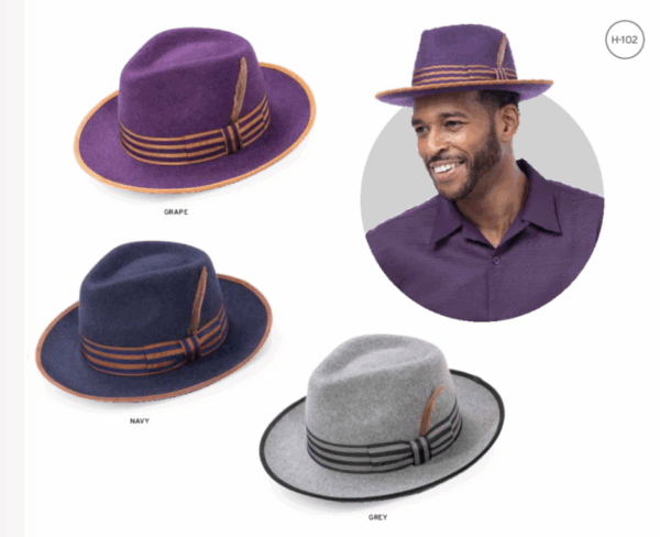 montique-h-102-grape-fedora-matching-hat-2-inches-brim-crown-felt-hat-3