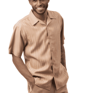 montique-2608-beige-mens-walking-suits-solid-tone-on-tone-2-piece-short-sleeve-mens-leisure-suits