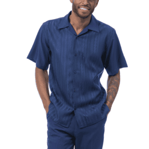 montique-2608-navy-mens-walking-suits-solid-tone-on-tone-2-piece-short-sleeve-mens-leisure-suits