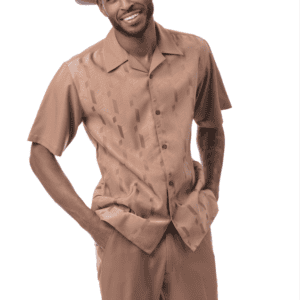 montique-2614-mocha-mens-walking-suits-solid-tone-on-tone-2-piece-short-sleeve-mens-leisure-suits