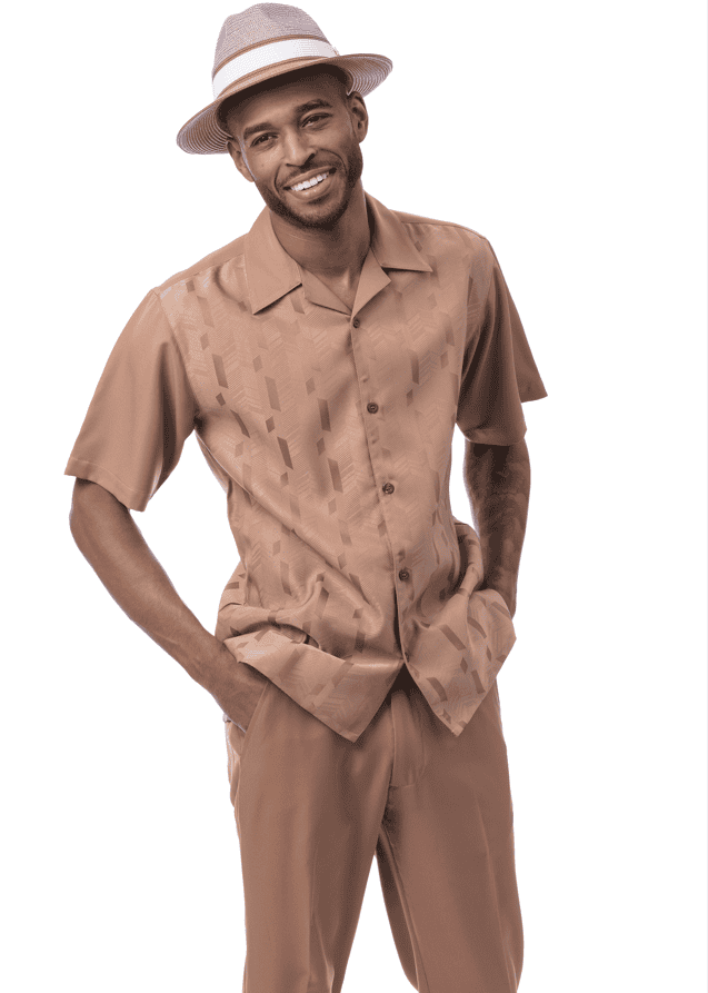 montique-2614-mocha-mens-walking-suits-solid-tone-on-tone-2-piece-short-sleeve-mens-leisure-suits