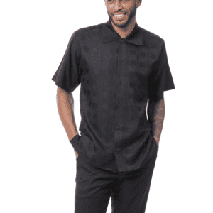 Montique-2607-mens-walking-suits-black-short-sleeve-mens-two-piece-leisure-suits