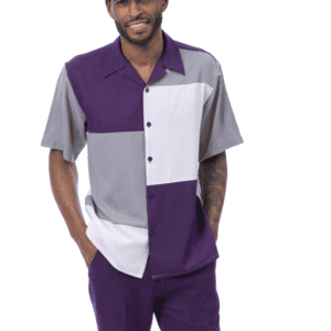 montique-2619-mens-walking-suits-purple-grey-short-sleeve-mens-two-piece-leisure-suits