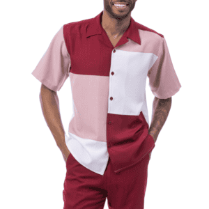 montique-2619-mens-walking-suits-ruby-blush-short-sleeve-mens-two-piece-leisure-suits